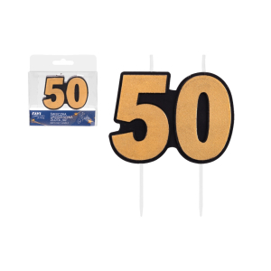 Świeczka urodzinowa ZŁOTA "50" RAVI